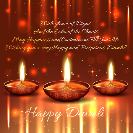 Vector shiny background of diwali with diyaのイラスト素材