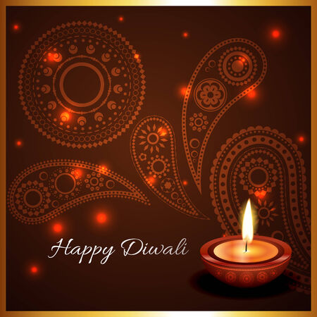 Vector artistic background of diwali diyaのイラスト素材
