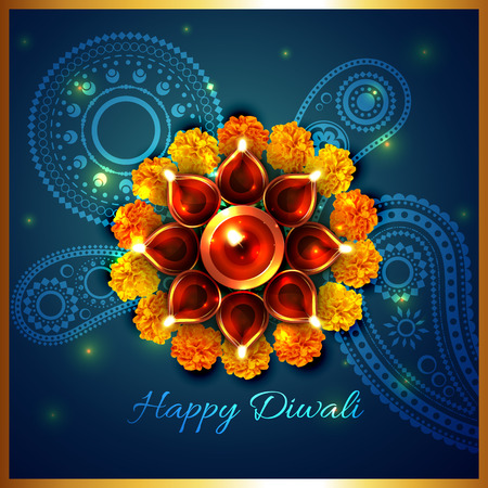 Vector artistic background of diwaliのイラスト素材