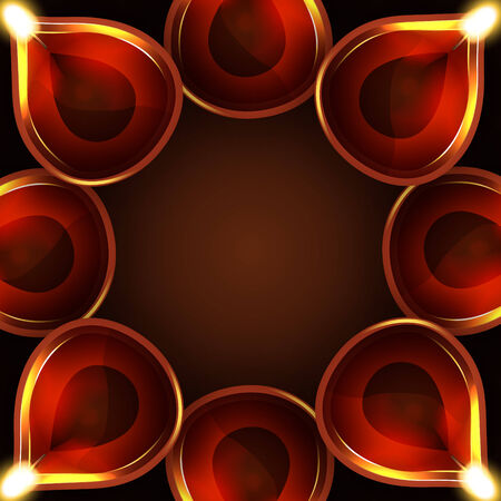 Vector diwali diya backgroundのイラスト素材