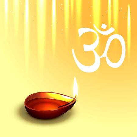 Vector background of diwali diya のイラスト素材