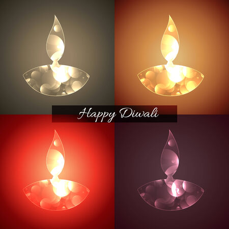 Vector background of shiny diwali diyaのイラスト素材