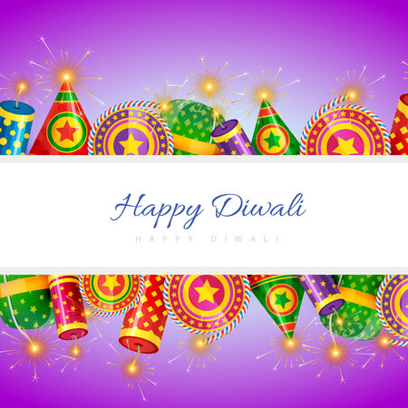 Vector background of diwali with lot of crackersのイラスト素材