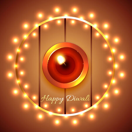 Vector happy diwali diya backgroundのイラスト素材