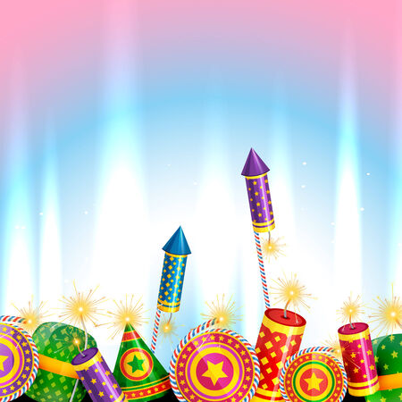 Vector creative design of diwali with crackersのイラスト素材
