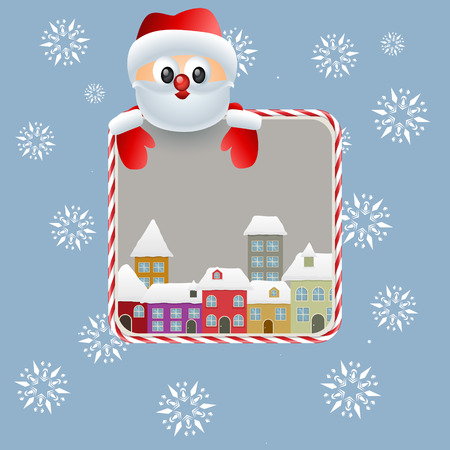vector beautiful christmas background with santa clausのイラスト素材