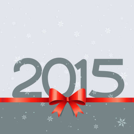 2015 new year design with red ribbon vectorのイラスト素材