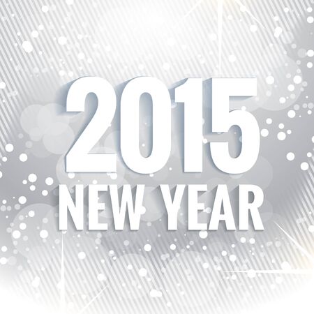 2015 new year text written in white and placed on shiny silver backgroundのイラスト素材