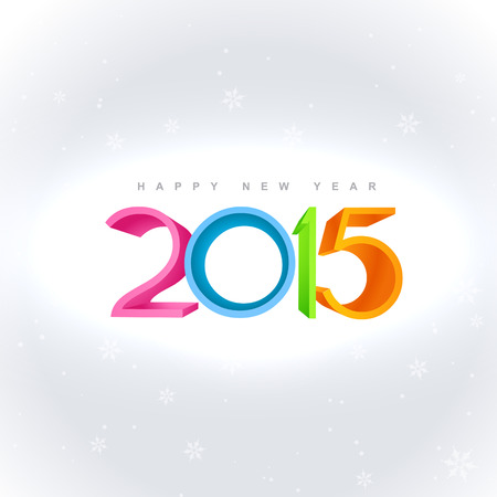 colorful 2015 design placed above light white backgroundのイラスト素材