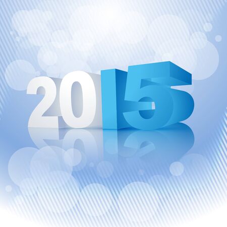 creative 2015 design placed above light blue background covered with transparent circlesのイラスト素材