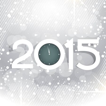 creative new year design with shiny circles and clock vectorのイラスト素材