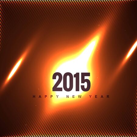 creative 2015 new year design on fire style glow vectorのイラスト素材