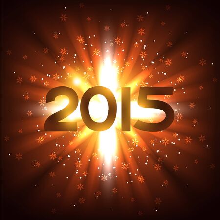 shiny new year greeting with rays coming out of 2015のイラスト素材