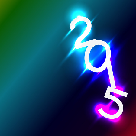 vector colorful shiny strokes on 2015 happy new yearのイラスト素材