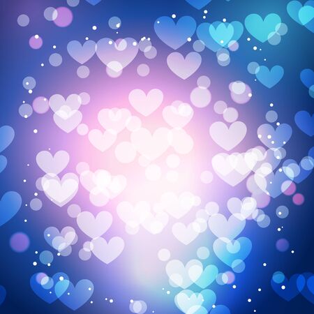vector illustration of heart background with bokeh style effectのイラスト素材
