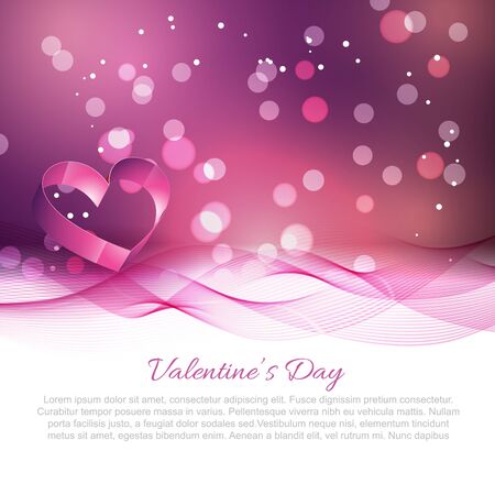 vector valentine day background with heart and bokeh effectのイラスト素材
