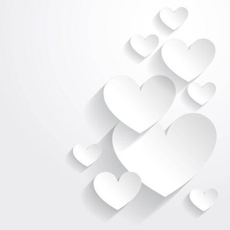 vector illustration of paper hearts placed in backgroundのイラスト素材