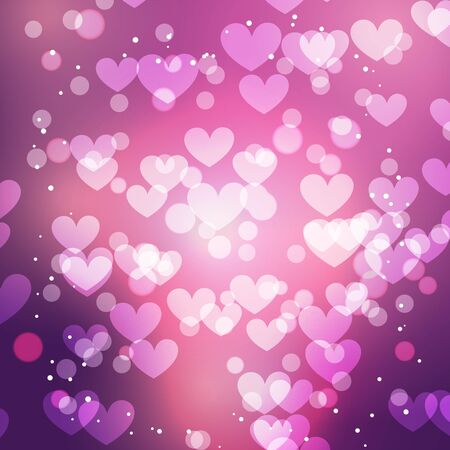 vector illustration of heart background with bokeh style effectのイラスト素材