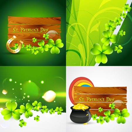 vector set of st. patrick's  design illustrationのイラスト素材