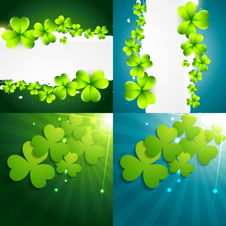 vector stylish set of st. patrick's  holiday background with space for your textのイラスト素材
