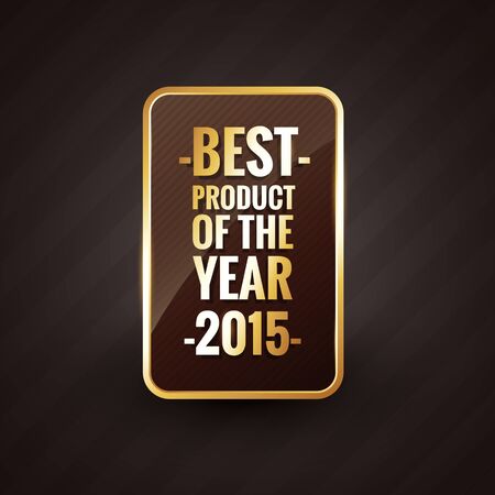 golden best product of the year 2015 design label badgeのイラスト素材