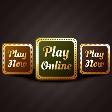 play online casino style game button vector design illustrationのイラスト素材