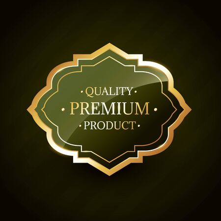 premium product golden quality label badge design illustrationのイラスト素材