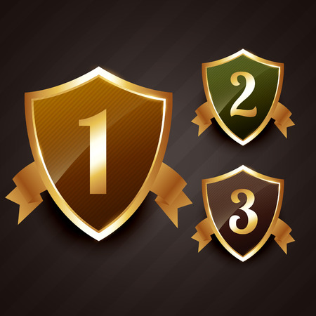 ranking label badge design in goldのイラスト素材