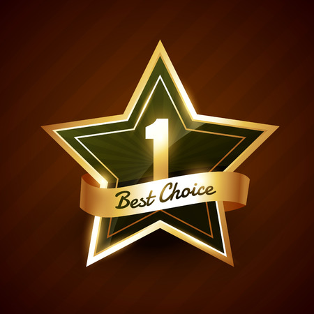 no. 1 best choice golden label badge designのイラスト素材
