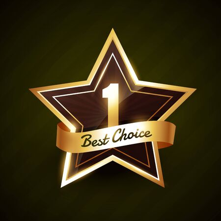 number one best choice golden label design illustrationのイラスト素材