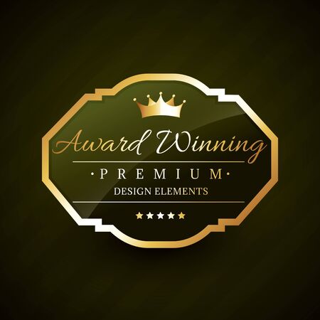 beautiful award winning golden label designのイラスト素材