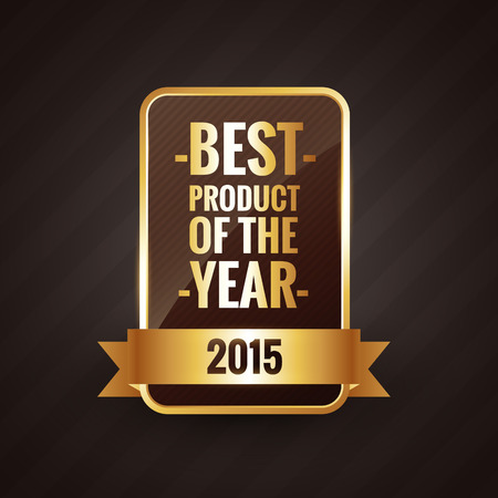 best product of the year 2015 golden label design elementのイラスト素材