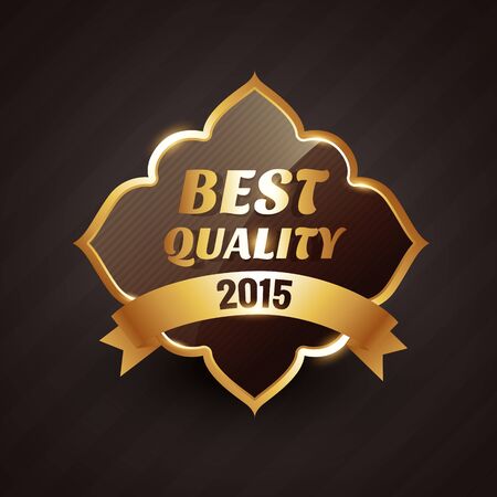2015 best quality golden label design badgeのイラスト素材