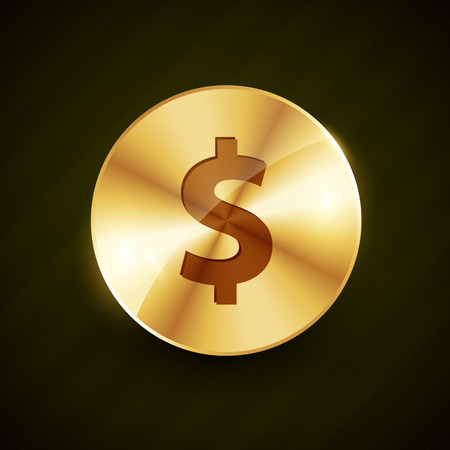 dollar symbol engraved on golden coin illustration designのイラスト素材