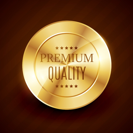 premium quality golden button design with starsのイラスト素材