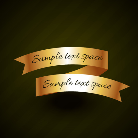 golden ribbon vector design with space for your textのイラスト素材