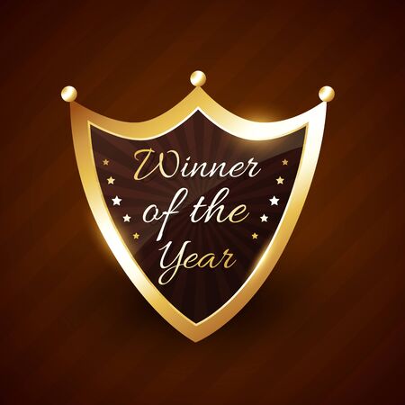 winner of the year vector golden label design illustrationのイラスト素材