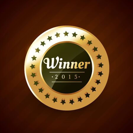 winner of the year 2015 golden label vector design illustrationのイラスト素材