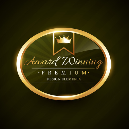 beautiful award winner golden label badge design illustrationのイラスト素材