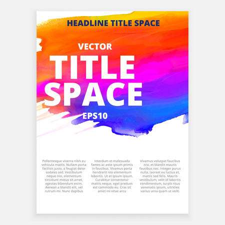 colorful brochure with ink effects design illustrationのイラスト素材