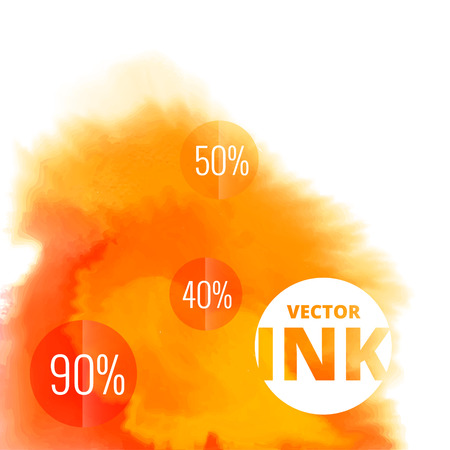 vector water ink splash burst in orange color design illustrationのイラスト素材