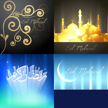 vector beautiful set of ramadan kareem festival background illustrationのイラスト素材