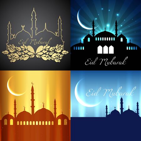 vector set of attractive background of ramadan kareem festivalのイラスト素材