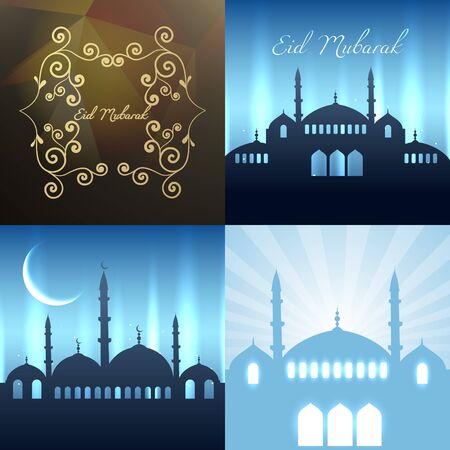 vector collection of attractive background of eid festival illustrationのイラスト素材