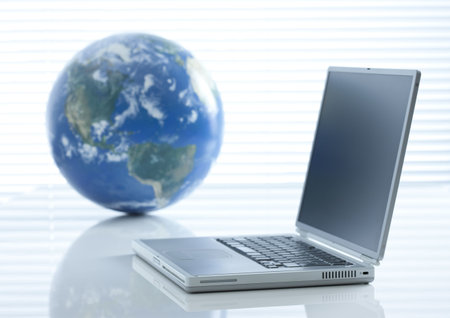 Globe and computer