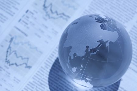 Globe and newspaperのeditorial素材