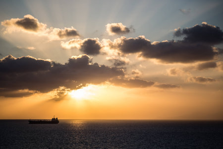 Ship On Sunset
