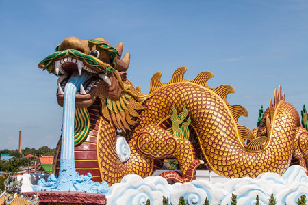Colorful dragon statue, Supanburi Thailand