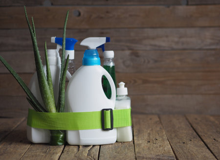 The concept of eco-friendly natural detergents. Detergents and cleaning products in conjunction with...