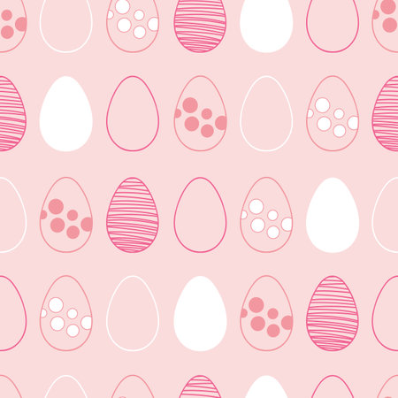 Light pink eggs seamless pattern background printのイラスト素材